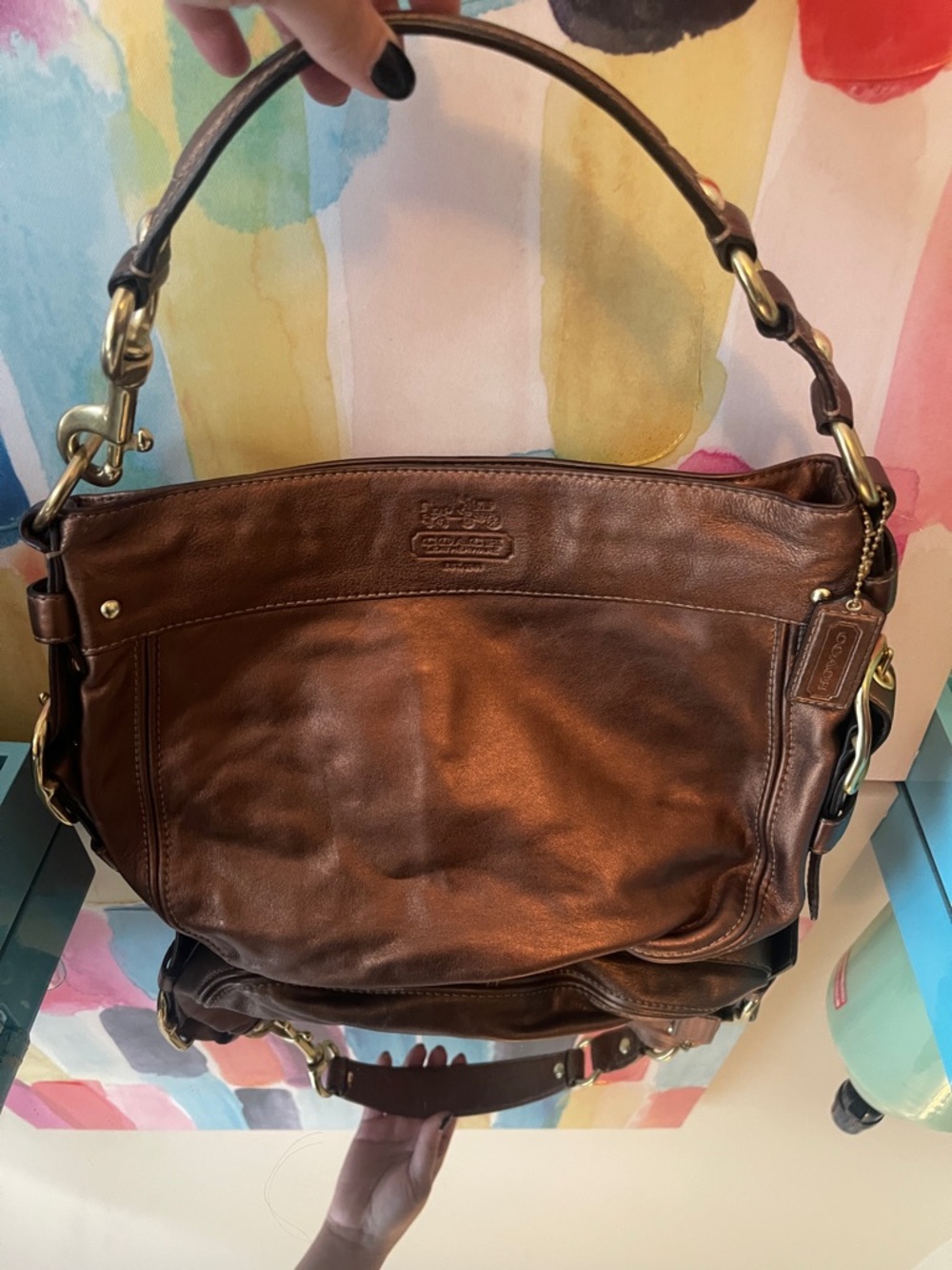 Coach Copper Hobo Leather Bag